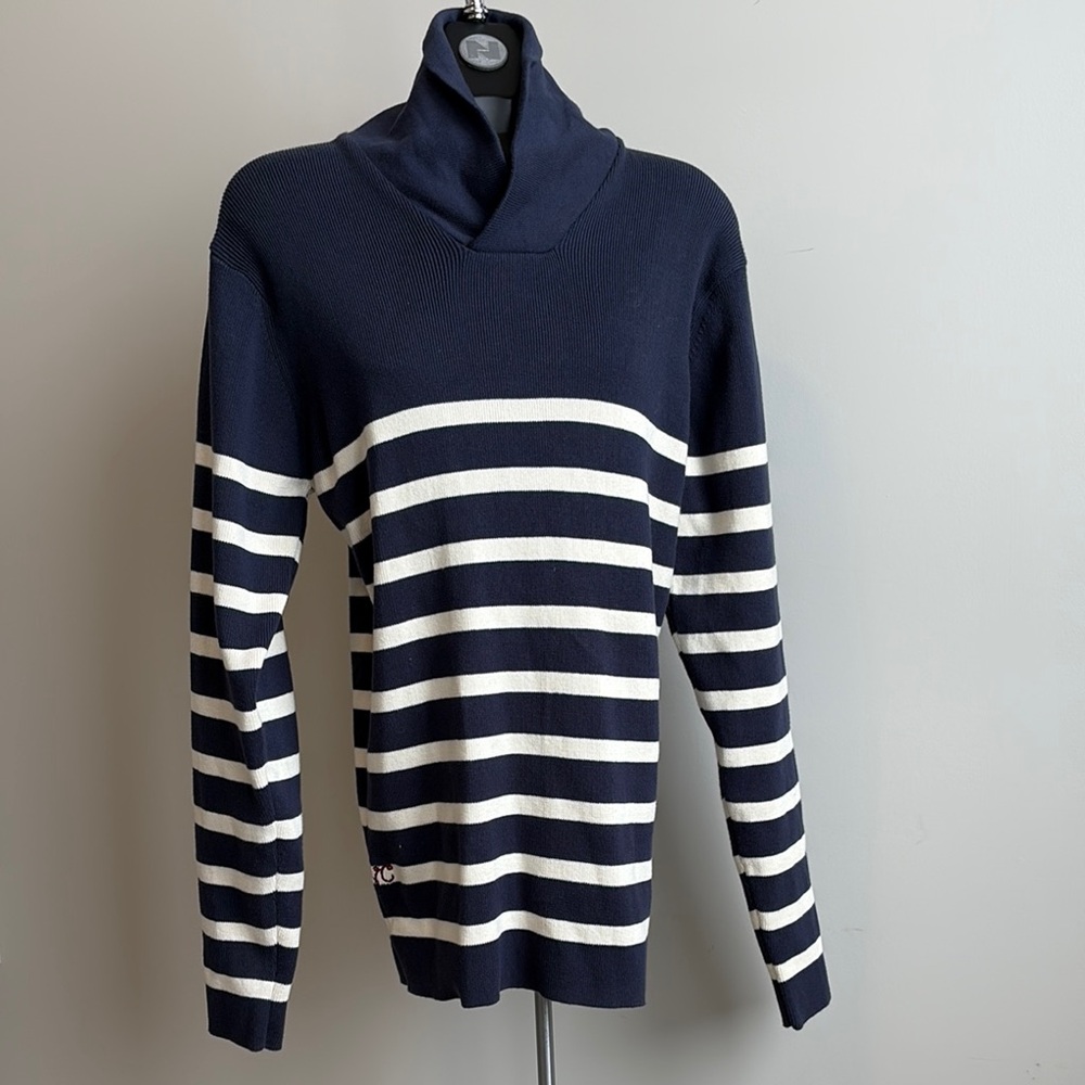 Jack & Jones Navy and White Striped Sweater